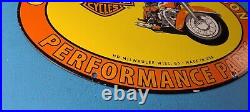 Vintage Harley Davidson Motorcycles Sign Genuine Parts Gas Pump Porcelain Sign