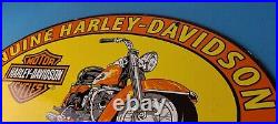 Vintage Harley Davidson Motorcycles Sign Genuine Parts Gas Pump Porcelain Sign