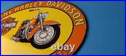 Vintage Harley Davidson Motorcycles Sign Genuine Parts Gas Pump Porcelain Sign