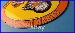 Vintage Harley Davidson Motorcycles Sign Genuine Parts Gas Pump Porcelain Sign