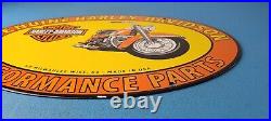 Vintage Harley Davidson Motorcycles Sign Genuine Parts Gas Pump Porcelain Sign