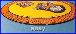 Vintage Harley Davidson Motorcycles Sign Genuine Parts Gas Pump Porcelain Sign