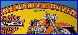 Vintage Harley Davidson Motorcycles Sign Genuine Parts Gas Pump Porcelain Sign
