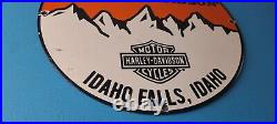 Vintage Harley Davidson Motorcycles Sign Grand Teton Porcelain Gas Pump Sign
