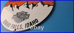 Vintage Harley Davidson Motorcycles Sign Grand Teton Porcelain Gas Pump Sign