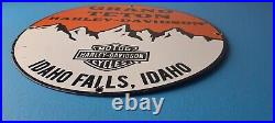 Vintage Harley Davidson Motorcycles Sign Grand Teton Porcelain Gas Pump Sign