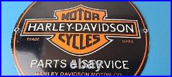 Vintage Harley Davidson Motorcycles Sign Parts Service Porcelain Gas Pump Sign