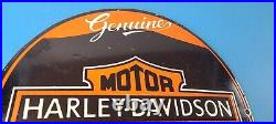 Vintage Harley Davidson Motorcycles Sign Parts Service Porcelain Gas Pump Sign