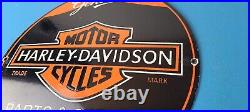 Vintage Harley Davidson Motorcycles Sign Parts Service Porcelain Gas Pump Sign