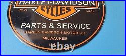Vintage Harley Davidson Motorcycles Sign Parts Service Porcelain Gas Pump Sign