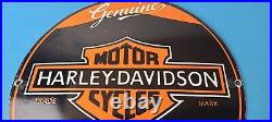 Vintage Harley Davidson Motorcycles Sign Parts Service Porcelain Gas Pump Sign