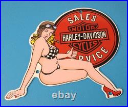Vintage Harley Davidson Motorcycles Sign Porcelain Gas Pump Sign