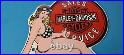 Vintage Harley Davidson Motorcycles Sign Porcelain Gas Pump Sign