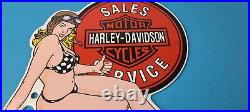 Vintage Harley Davidson Motorcycles Sign Porcelain Gas Pump Sign