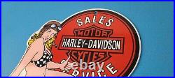 Vintage Harley Davidson Motorcycles Sign Porcelain Gas Pump Sign