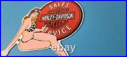 Vintage Harley Davidson Motorcycles Sign Porcelain Gas Pump Sign
