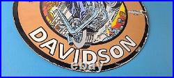 Vintage Harley Davidson Motorcycles Sign Skull Outlaws Gas Pump Porcelain Sign