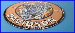 Vintage Harley Davidson Motorcycles Sign Skull Outlaws Gas Pump Porcelain Sign