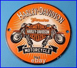 Vintage Harley Davidson Motorcycles Sign Spark Plugs Gas Pump Porcelain Sign