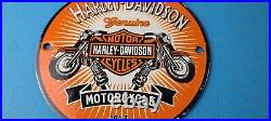 Vintage Harley Davidson Motorcycles Sign Spark Plugs Gas Pump Porcelain Sign