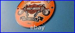 Vintage Harley Davidson Motorcycles Sign Spark Plugs Gas Pump Porcelain Sign