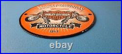 Vintage Harley Davidson Motorcycles Sign Spark Plugs Gas Pump Porcelain Sign
