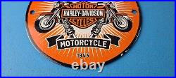 Vintage Harley Davidson Motorcycles Sign Spark Plugs Gas Pump Porcelain Sign