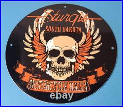 Vintage Harley Davidson Motorcycles Sign Sturgis Rally Gas Pump Porcelain Sign