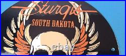 Vintage Harley Davidson Motorcycles Sign Sturgis Rally Gas Pump Porcelain Sign