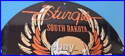 Vintage Harley Davidson Motorcycles Sign Sturgis Rally Gas Pump Porcelain Sign
