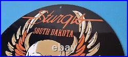 Vintage Harley Davidson Motorcycles Sign Sturgis Rally Gas Pump Porcelain Sign