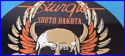 Vintage Harley Davidson Motorcycles Sign Sturgis Rally Gas Pump Porcelain Sign