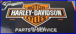 Vintage Harley Davidson Porcelain Motorcycles USA Parts Service Gas Pump Sign
