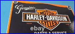 Vintage Harley Davidson Porcelain Motorcycles USA Parts Service Gas Pump Sign