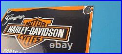 Vintage Harley Davidson Porcelain Motorcycles USA Parts Service Gas Pump Sign