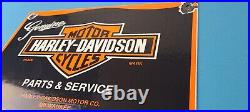 Vintage Harley Davidson Porcelain Motorcycles USA Parts Service Gas Pump Sign