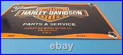 Vintage Harley Davidson Porcelain Motorcycles USA Parts Service Gas Pump Sign