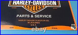 Vintage Harley Davidson Porcelain Motorcycles USA Parts Service Gas Pump Sign