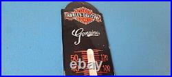 Vintage Harley Davidson Sign Motorcycle Pump Ad Sign on Porcelain Thermometer
