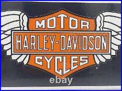 Vintage Harley-davidson Porcelain Pump Plate 18 X 6 Inch