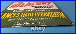 Vintage Mercury Outboards Porcelain Harley Davidson Gas Sales Service Pump Sign