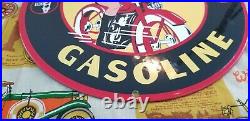 Vintage Signal Gasoline Porcelain Harley Davidson Gas Oil Bike Service Pump Sign