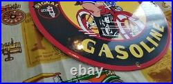 Vintage Signal Gasoline Porcelain Harley Davidson Gas Oil Bike Service Pump Sign